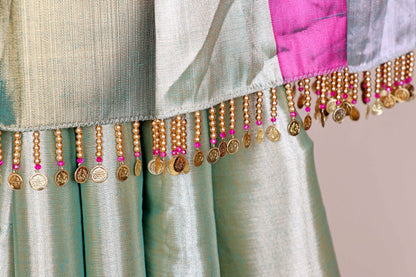 Multicolour Stripe Tissue Silk Saree - 984