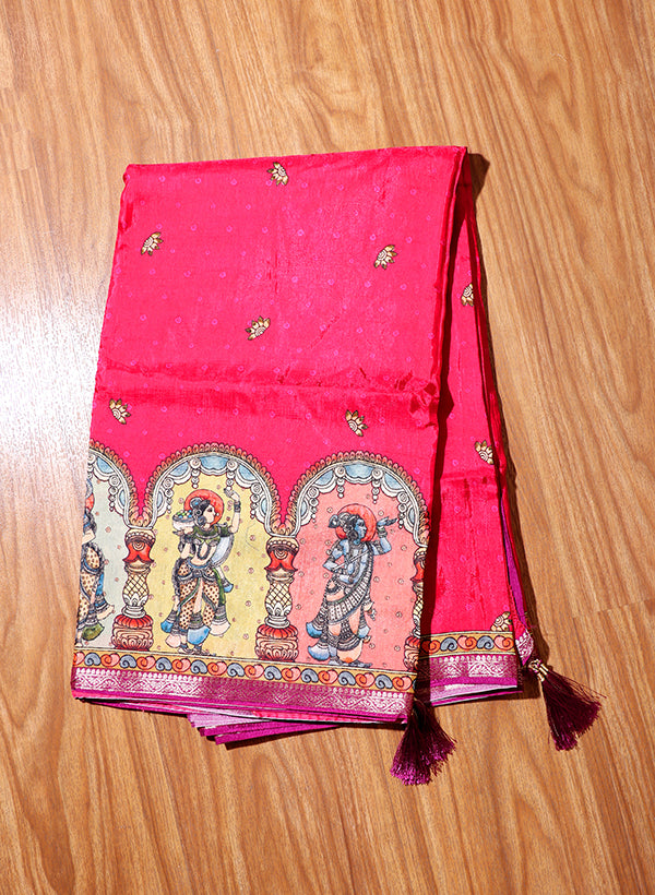 Ras Leela Kalamkari Silk Saree (New 219-R-219)