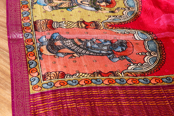 Ras Leela Kalamkari Silk Saree (New 219-R-219)