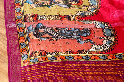 Ras Leela Kalamkari Silk Saree (New 219-R-219)