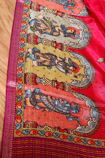 Ras Leela Kalamkari Silk Saree (New 219-R-219)