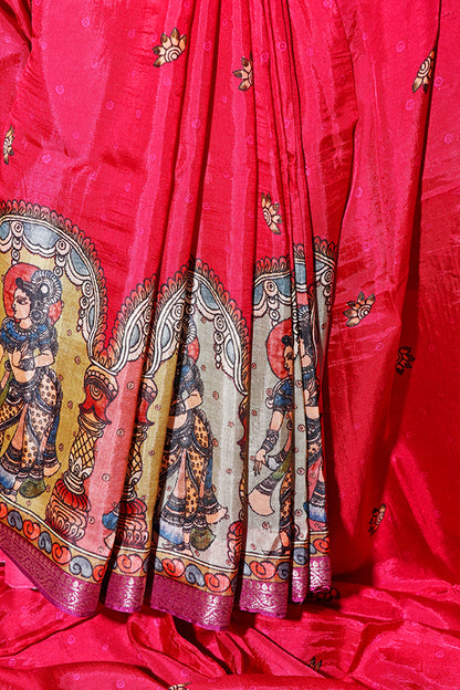 Ras Leela Kalamkari Silk Saree (New 219-R-219)