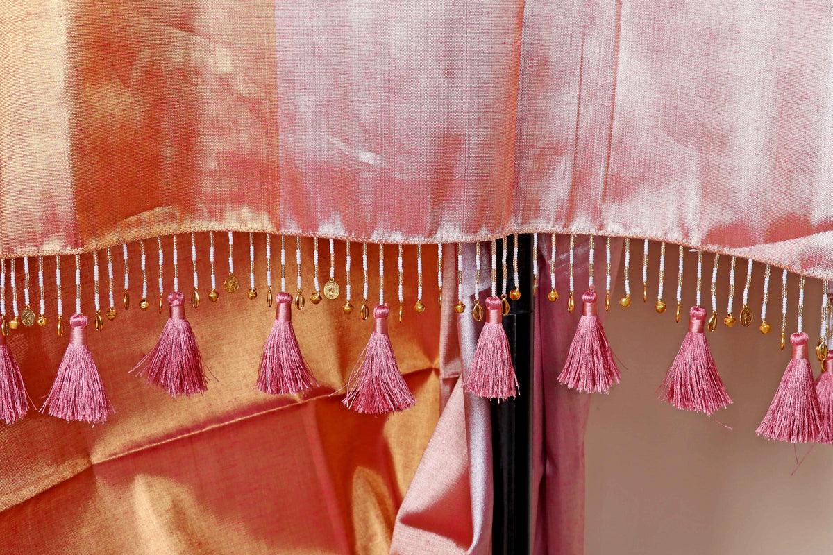 Rust Lavender Ombre Tissue Silk Saree - 987
