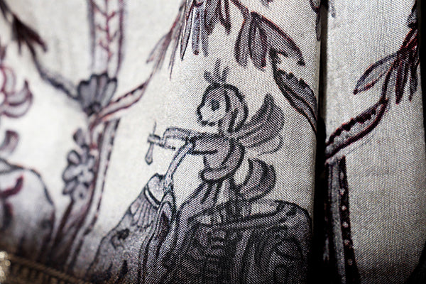 Monochrome Epic Kalamkari Saree (New 221-R-221)