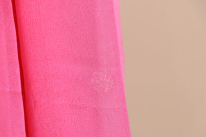 Hot Pink Silver Zari Khaddi Chiffon Saree - 990/ Seema