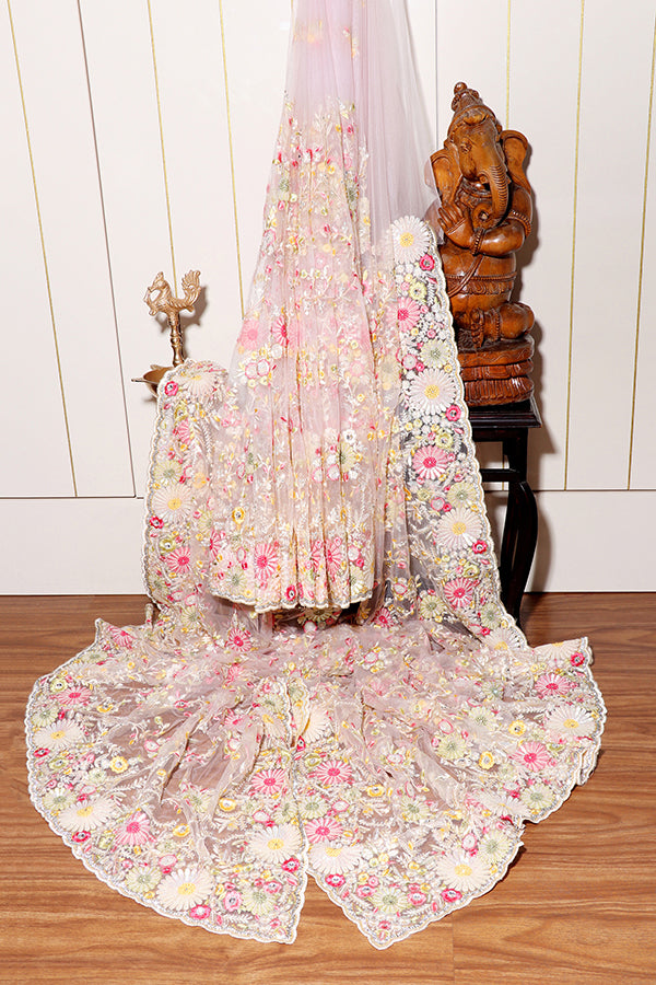 Blush Meadow Net Saree (New 226-R-225)