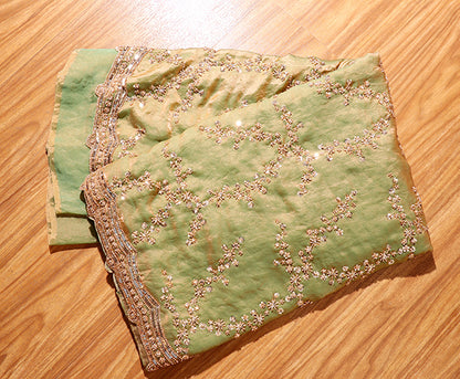 Sage Glimmer Sequin Crepe Saree (New 228-R-227)