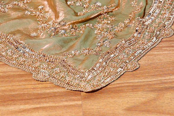 Sage Glimmer Sequin Crepe Saree (New 228-R-227)