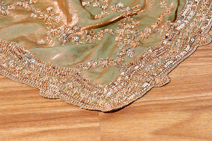 Sage Glimmer Sequin Crepe Saree (New 228-R-227)