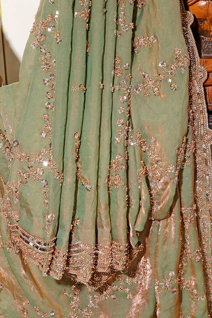 Sage Glimmer Sequin Crepe Saree (New 228-R-227)