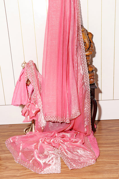 Rose Quartz Shimmer Saree (New 229-R228)