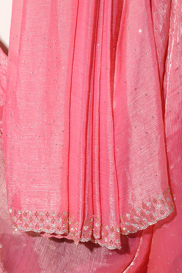 Rose Quartz Shimmer Saree (New 229-R228)