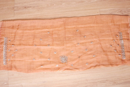 Peach Organza Saree | 1010