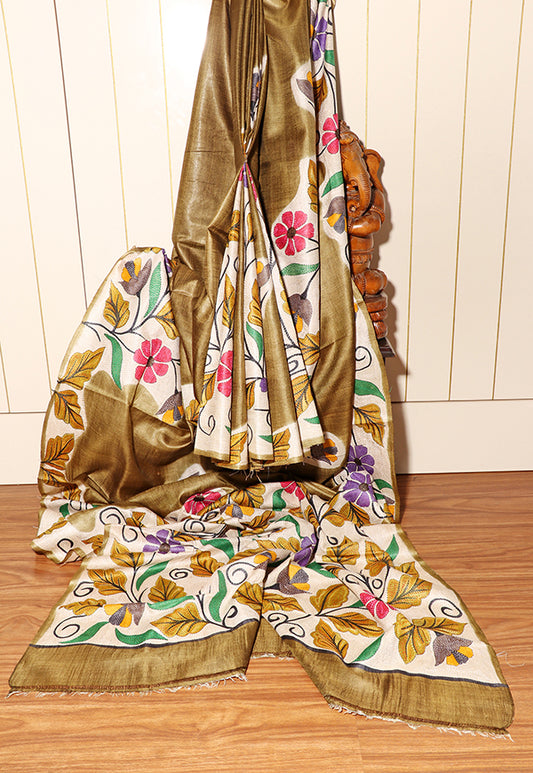 Banlata Bloom Pure Tussar Silk (New 233-R-232)