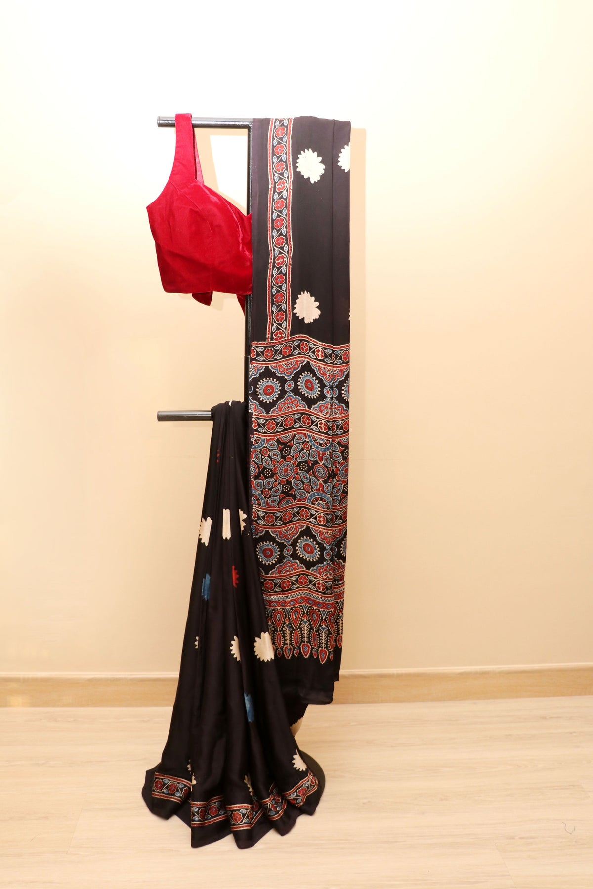 Shyamal Ajrakh Saree - 784