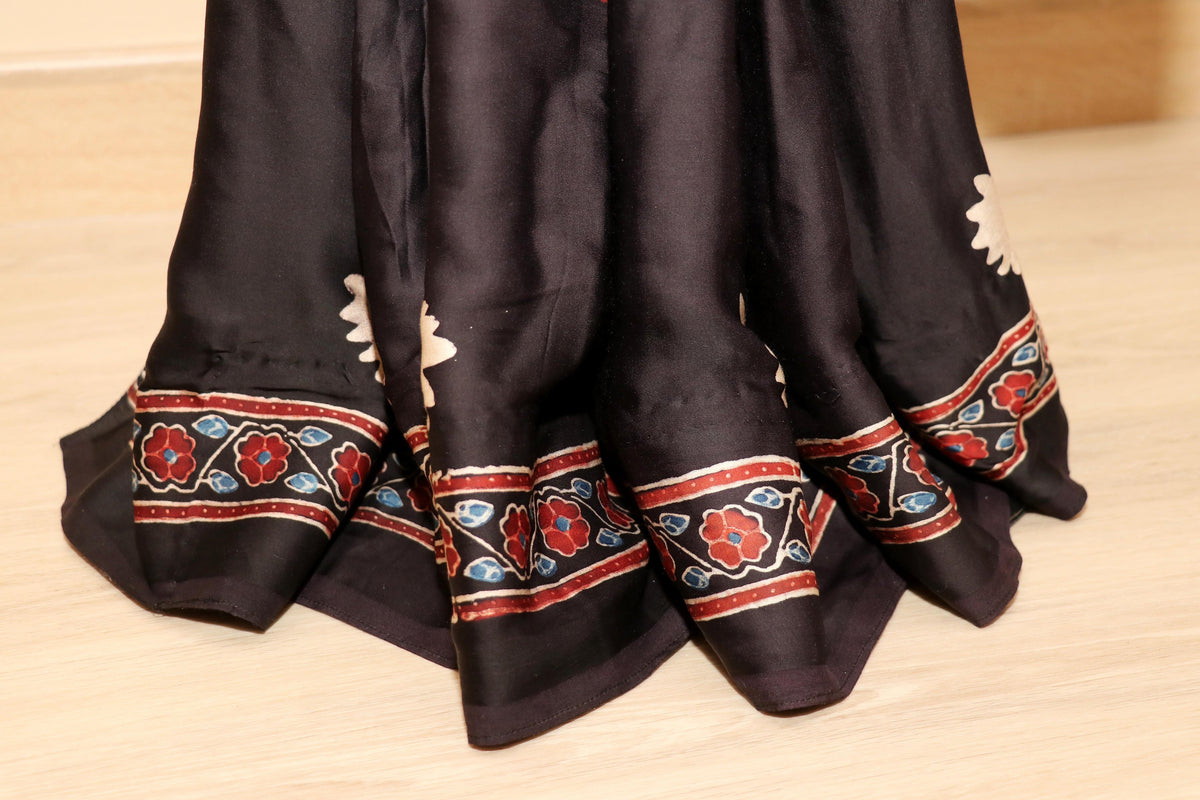 Shyamal Ajrakh Saree - 784