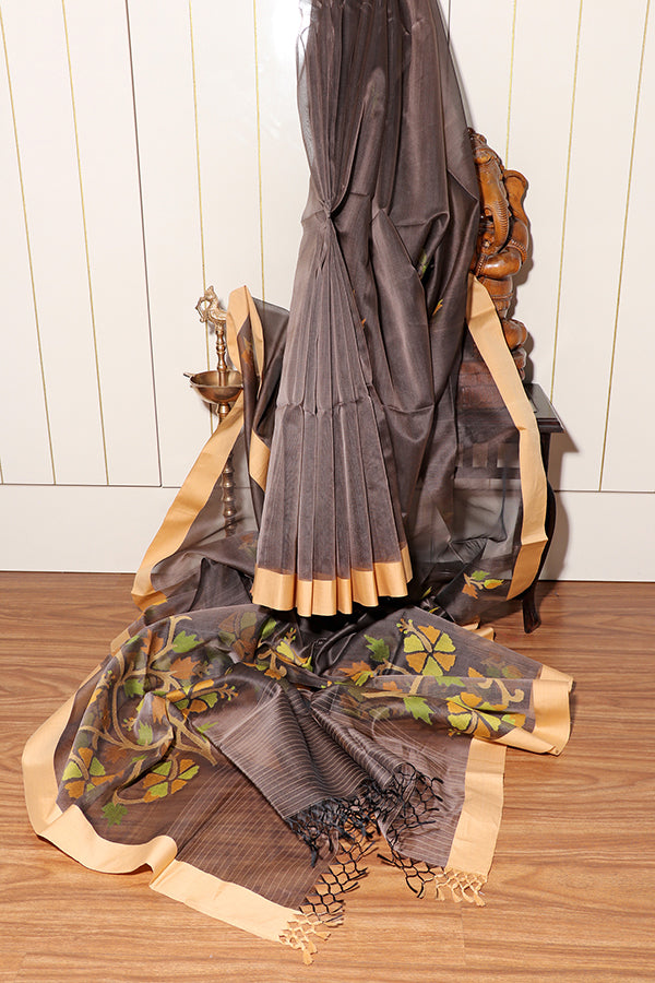 Koyla Gulmohar Jamdani Saree (New 239-R-238)