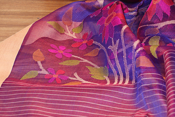 Neelgulab Pure Jamdani Saree (New 240-R-239)