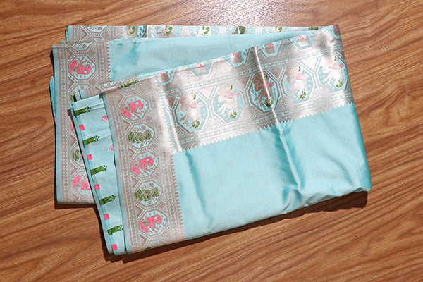 Nilpadma Baluchari Saree (New 244-R-243)