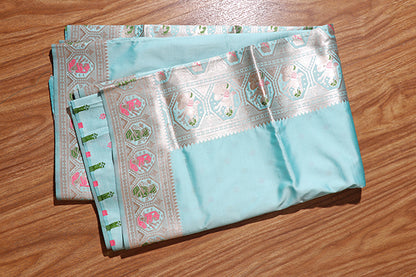 Nilpadma Baluchari Saree (New 244-R-243)