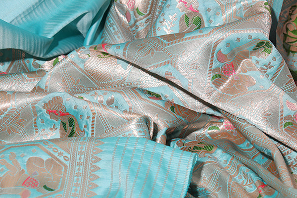 Nilpadma Baluchari Saree (New 244-R-243)