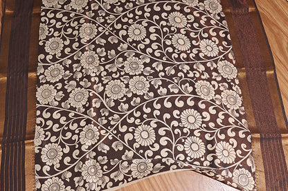 Mythical Madhubani – Hand-Painted Pen Kalamkari Saree (New 250-R-250)