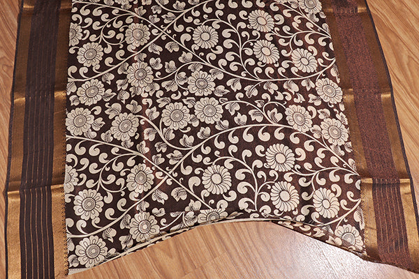 Mythical Madhubani – Hand-Painted Pen Kalamkari Saree (New 250-R-250)