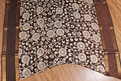 Mythical Madhubani – Hand-Painted Pen Kalamkari Saree (New 250-R-250)