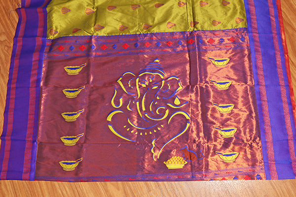 Divine Radiance Paithani with Ganapati Pallu  (New 267-R-262)