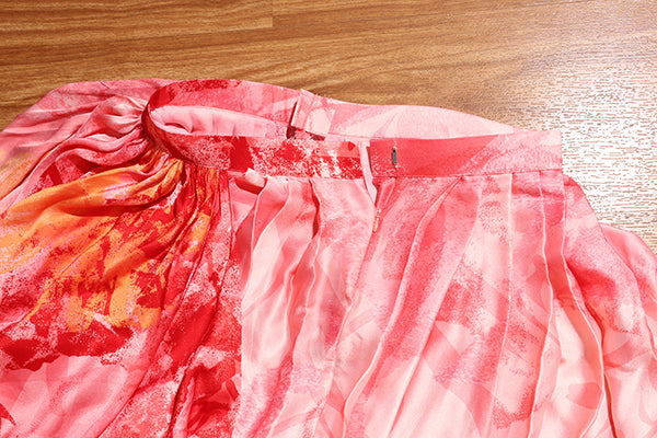 Crimson Cascade Dhoti Saree (New 270-R-275) (Pre-Draped)