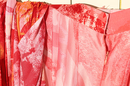 Crimson Cascade Dhoti Saree (New 270-R-275) (Pre-Draped)