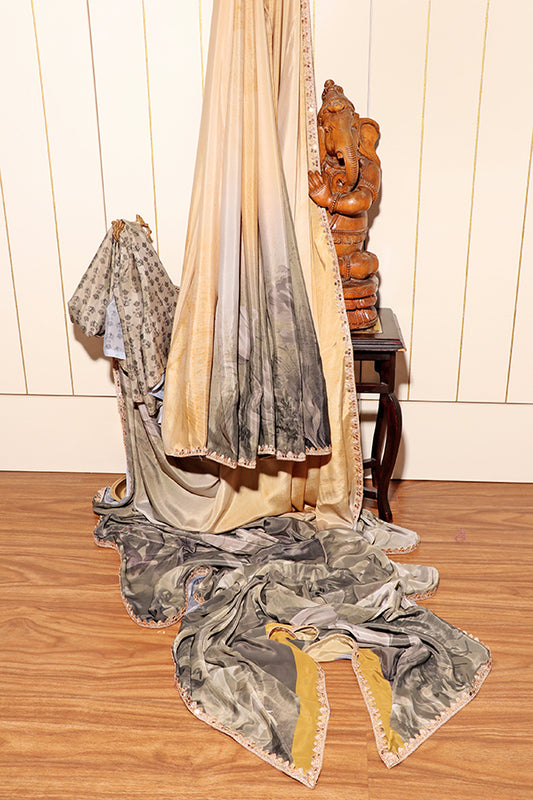 Mystic Forest Satin Silk Saree (New 288-R-283)