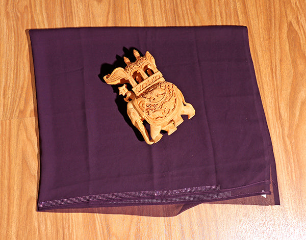 Royal Plum Crystal Chiffon Saree (New 311-R-306)