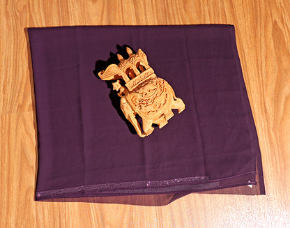 Royal Plum Crystal Chiffon Saree (New 311-R-306)