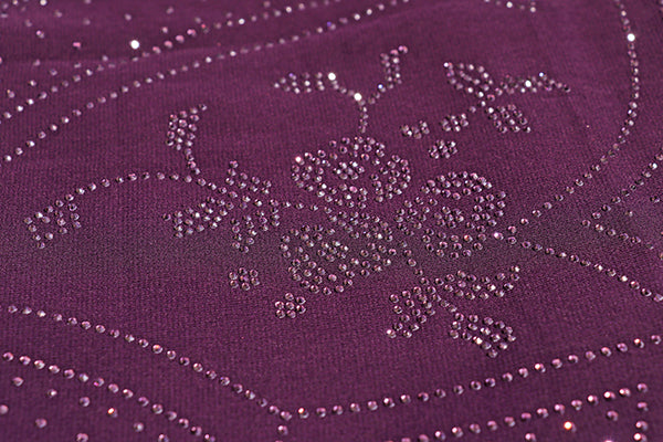 Royal Plum Crystal Chiffon Saree (New 311-R-306)