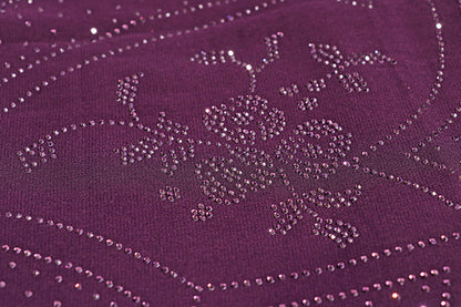 Royal Plum Crystal Chiffon Saree (New 311-R-306)
