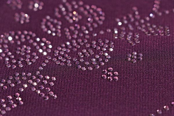 Royal Plum Crystal Chiffon Saree (New 311-R-306)