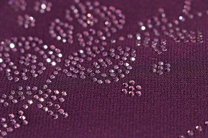 Royal Plum Crystal Chiffon Saree (New 311-R-306)