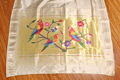 Ivory Blossom – Pure Yeola Paithani (New 315-R-310)