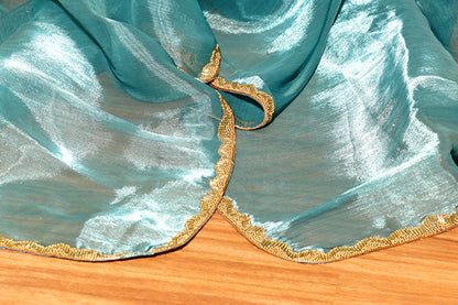 Azure Gleam – Shimmer Chiffon Saree (New 327-R-321)