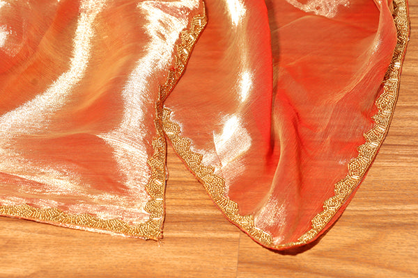 Amber Blaze – Shimmer Chiffon Saree (New 328-R-322)