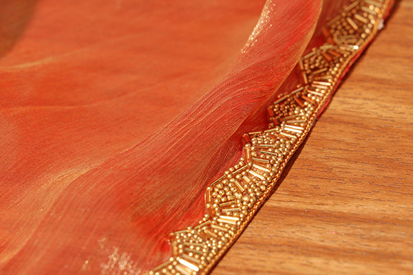 Amber Blaze – Shimmer Chiffon Saree (New 328-R-322)