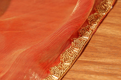 Amber Blaze – Shimmer Chiffon Saree (New 328-R-322)