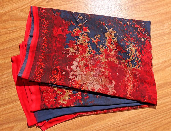 Midnight Ember – Digital Print Georgette Saree (New 329-R-323)