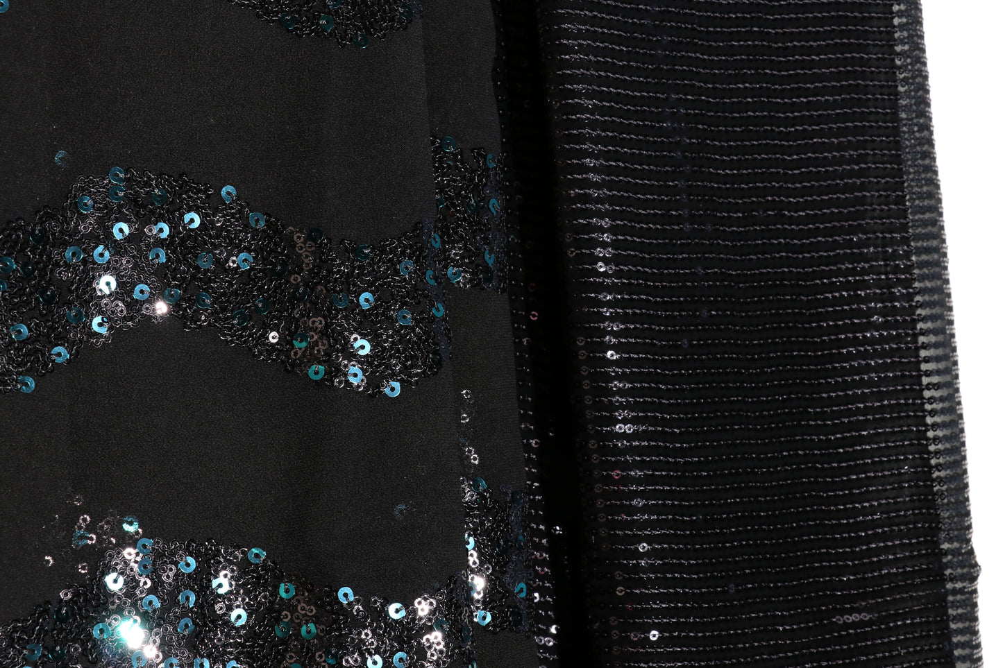 Krishna Lahar – Black Wave Sequin Georgette Saree - 608