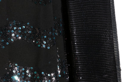 Krishna Lahar – Black Wave Sequin Georgette Saree - 608