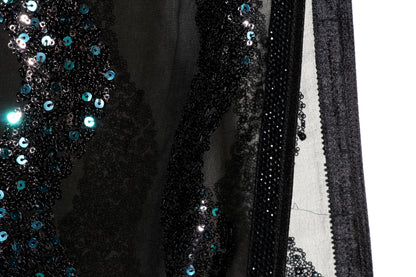 Krishna Lahar – Black Wave Sequin Georgette Saree - 608
