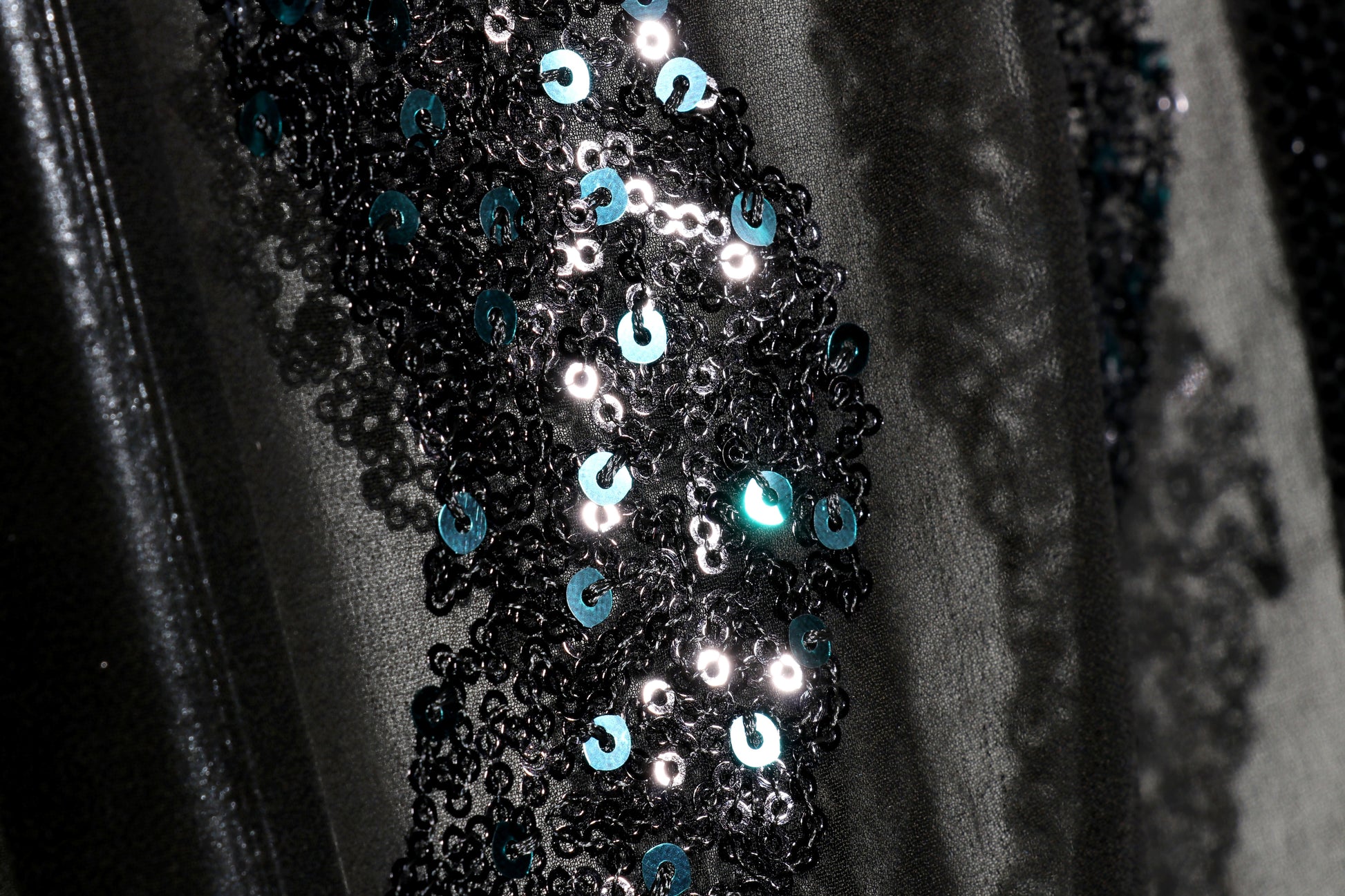 Krishna Lahar – Black Wave Sequin Georgette Saree - 608