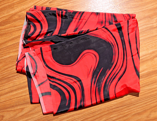 Crimson Currents – Abstract Saree (New 334-R-328)