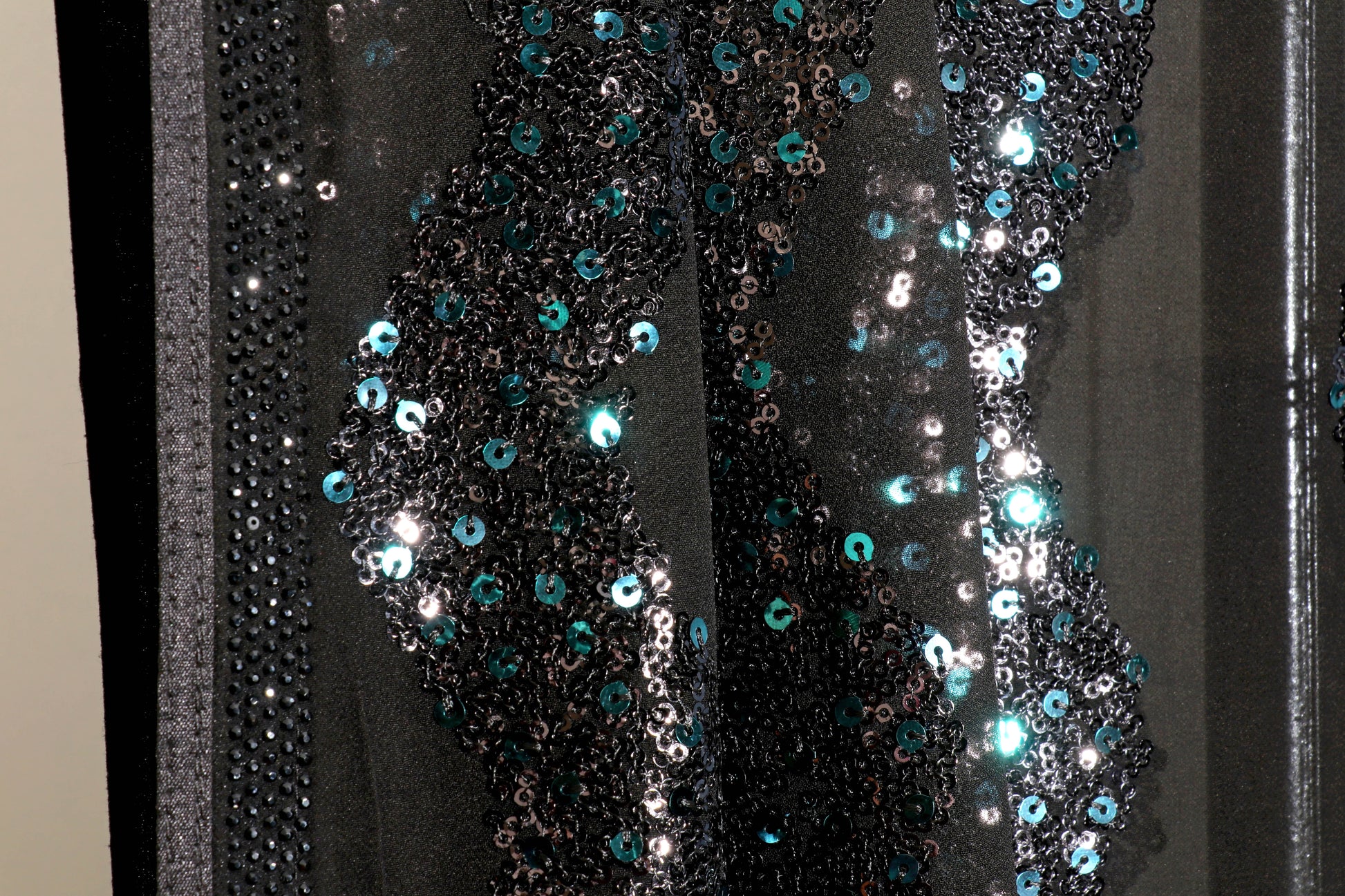 Krishna Lahar – Black Wave Sequin Georgette Saree - 608